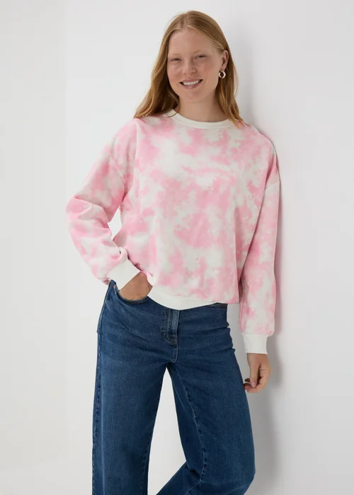 Pink Acid Wash Sweatshirt - S Image 3