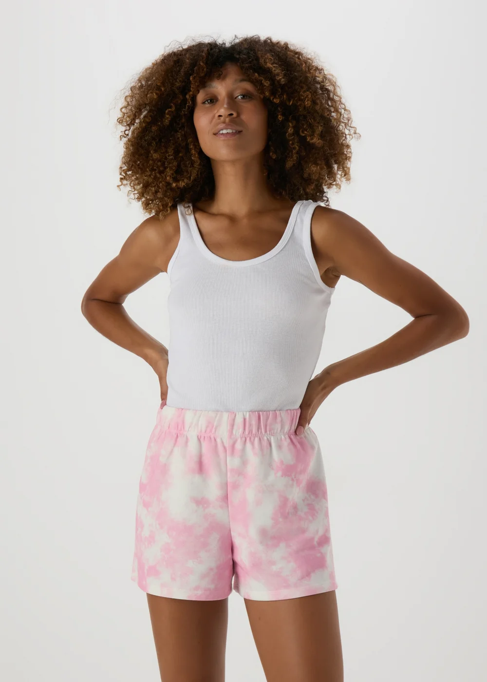 Pink Acid Wash Shorts - S Image 1