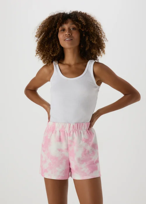 Pink Acid Wash Shorts - S Image 1