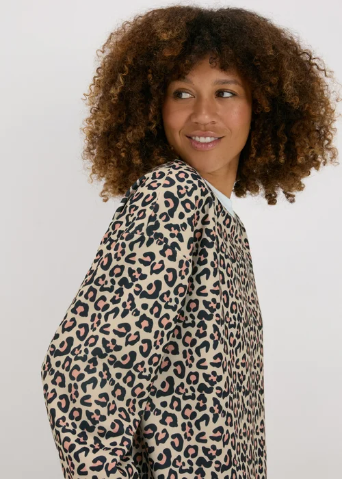 Brown Leopard Print Sweatshirt - S Image 1