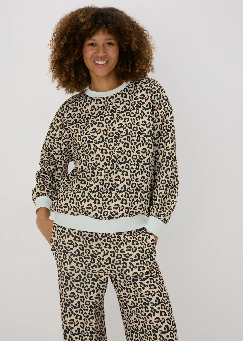 Brown Leopard Print Sweatshirt - S Image 3