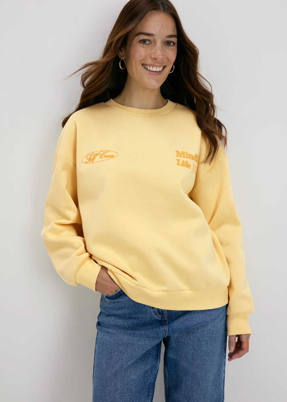 Yellow Vintage Print Sweatshirt - S Image 1