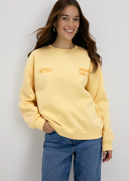 Yellow Vintage Print Sweatshirt - S Image 1