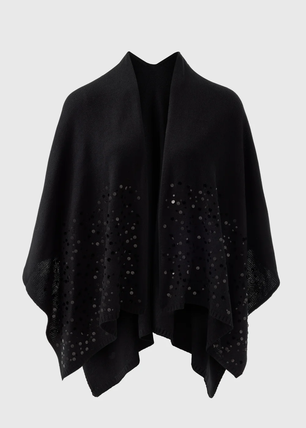 Black Sequin Shawl - One Size Image 4