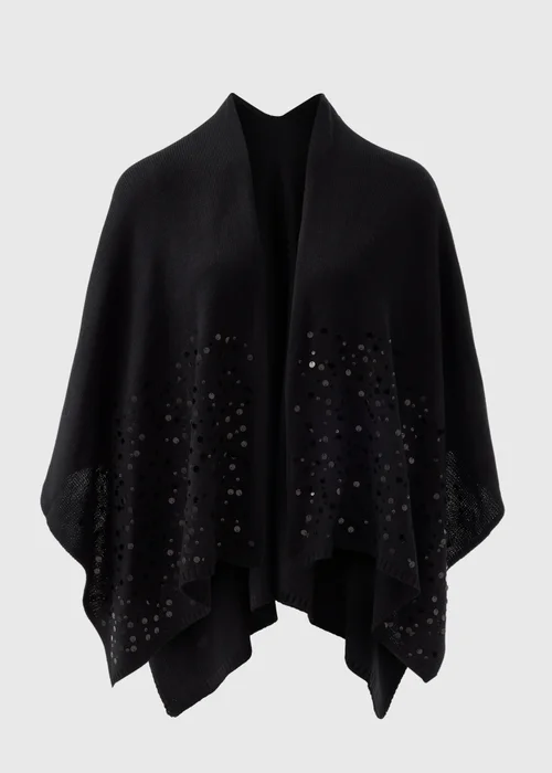 Black Sequin Shawl - One Size Image 4