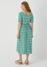 Green Floral Swing Midi Dress - Size 8 Image 2