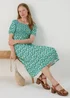 Green Floral Swing Midi Dress - Size 8 Image 4