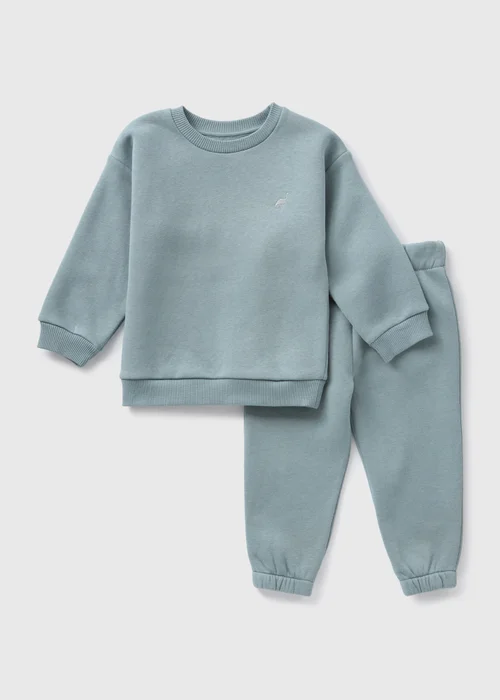 Boys Blue Fleece-Lined Sweatshirt & Joggers Set (1-7yrs) - 1 half year to 2 Image 1