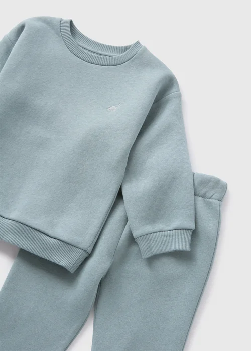 Boys Blue Fleece-Lined Sweatshirt & Joggers Set (1-7yrs) - 1 half year to 2 Image 2
