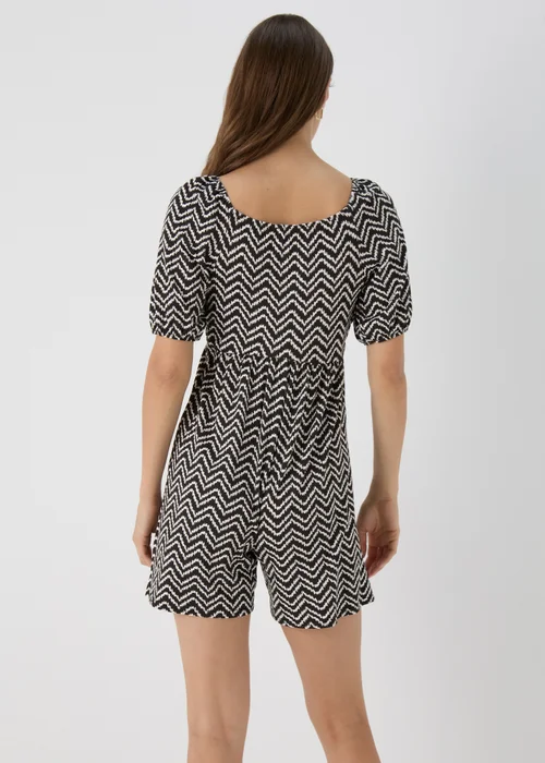 Black Mono Shirred Bodice Playsuit - 8 Image 2