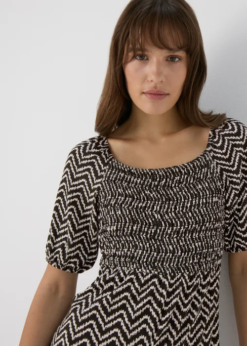 Black Mono Shirred Bodice Playsuit - 8 Image 3