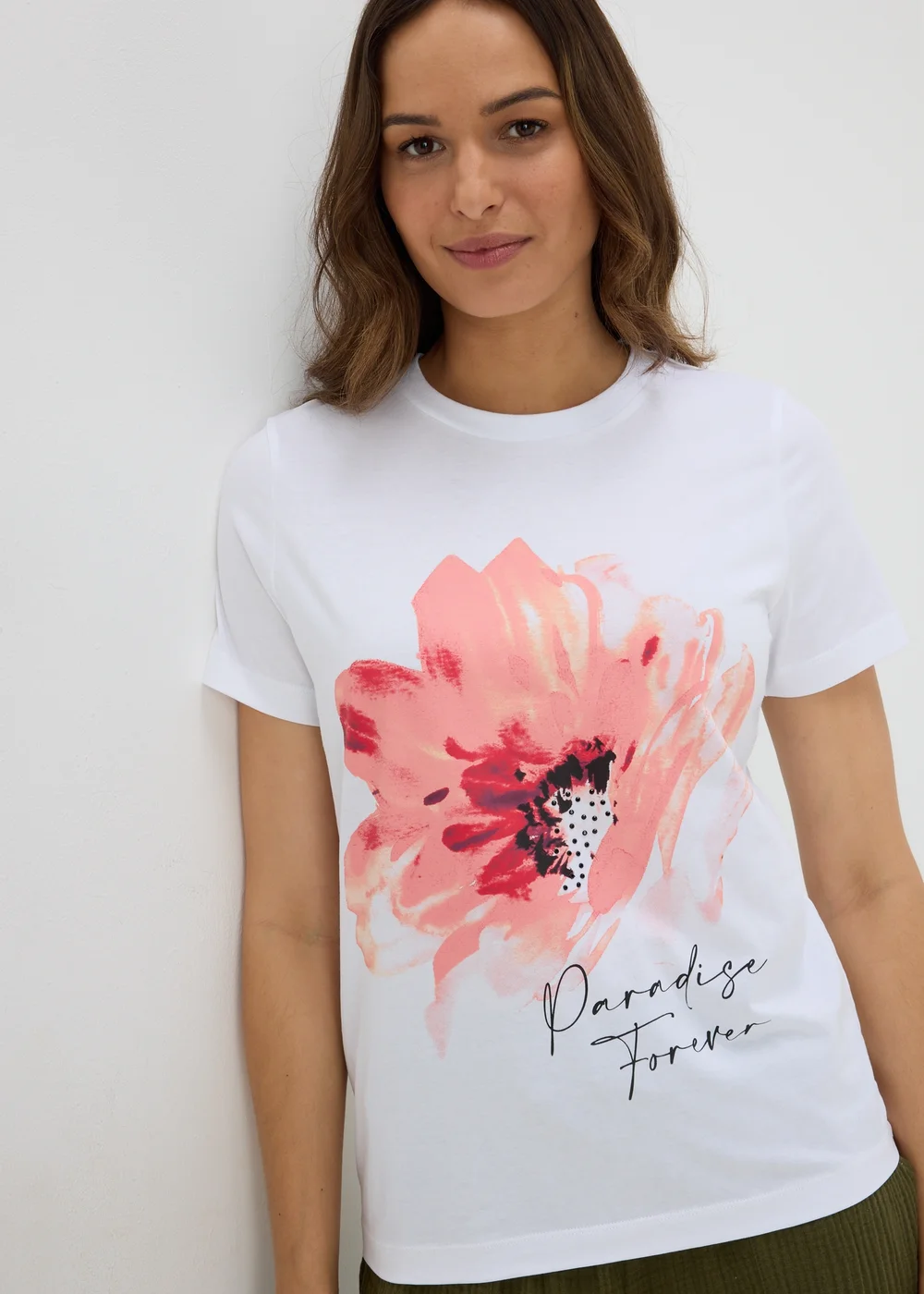 White Flower Graphic T-Shirt - 8 Image 1
