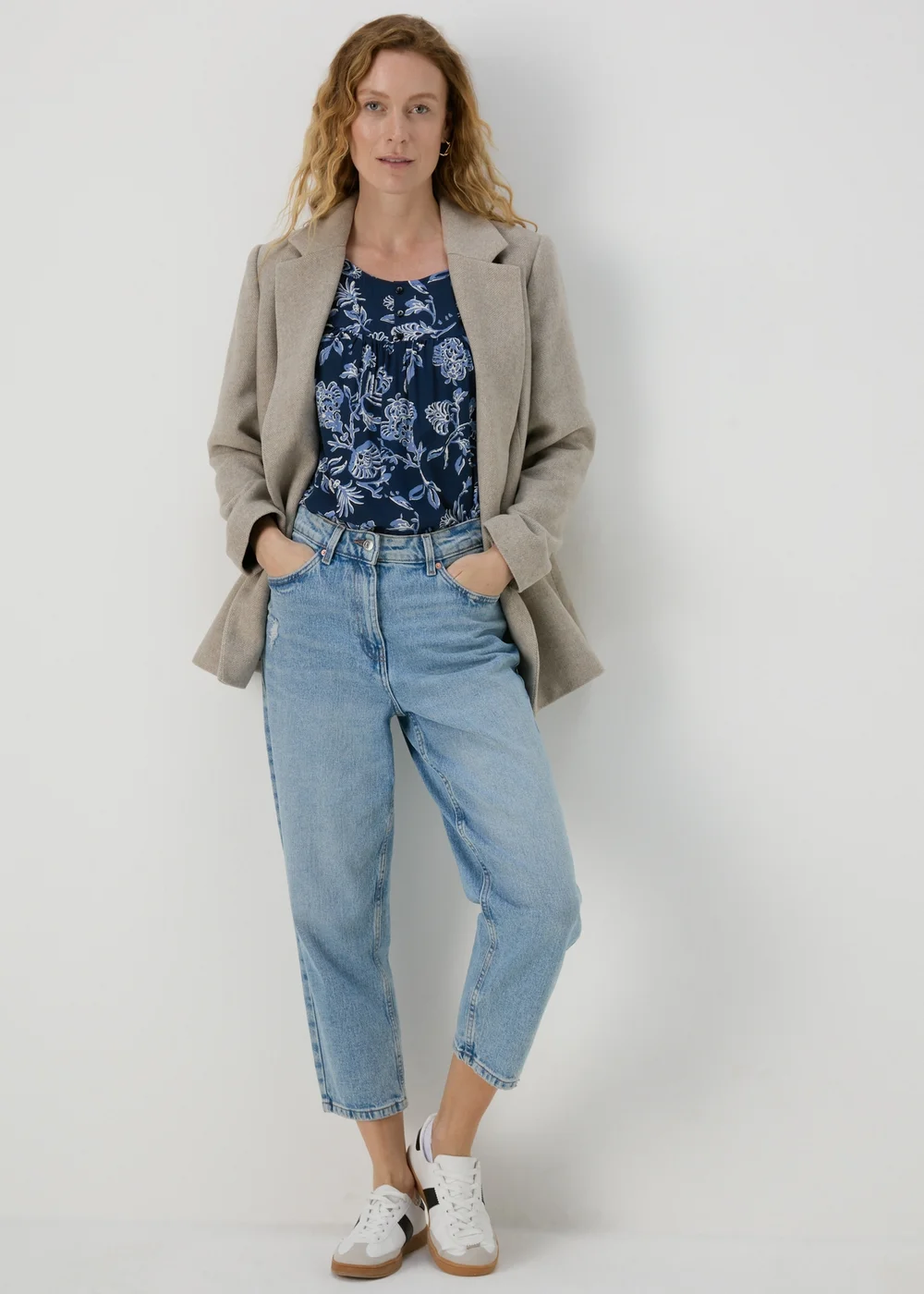 Blue Paisley Button Detail Blouse - Size 8 Image 4