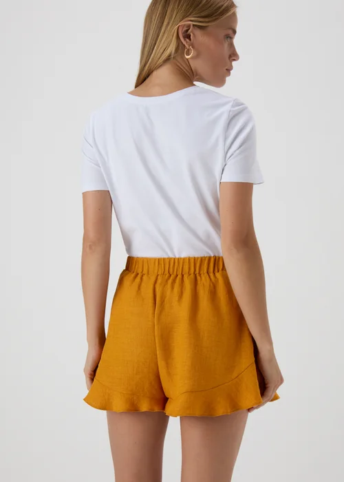 Yellow Frill Hem Shorts - 8 Image 2