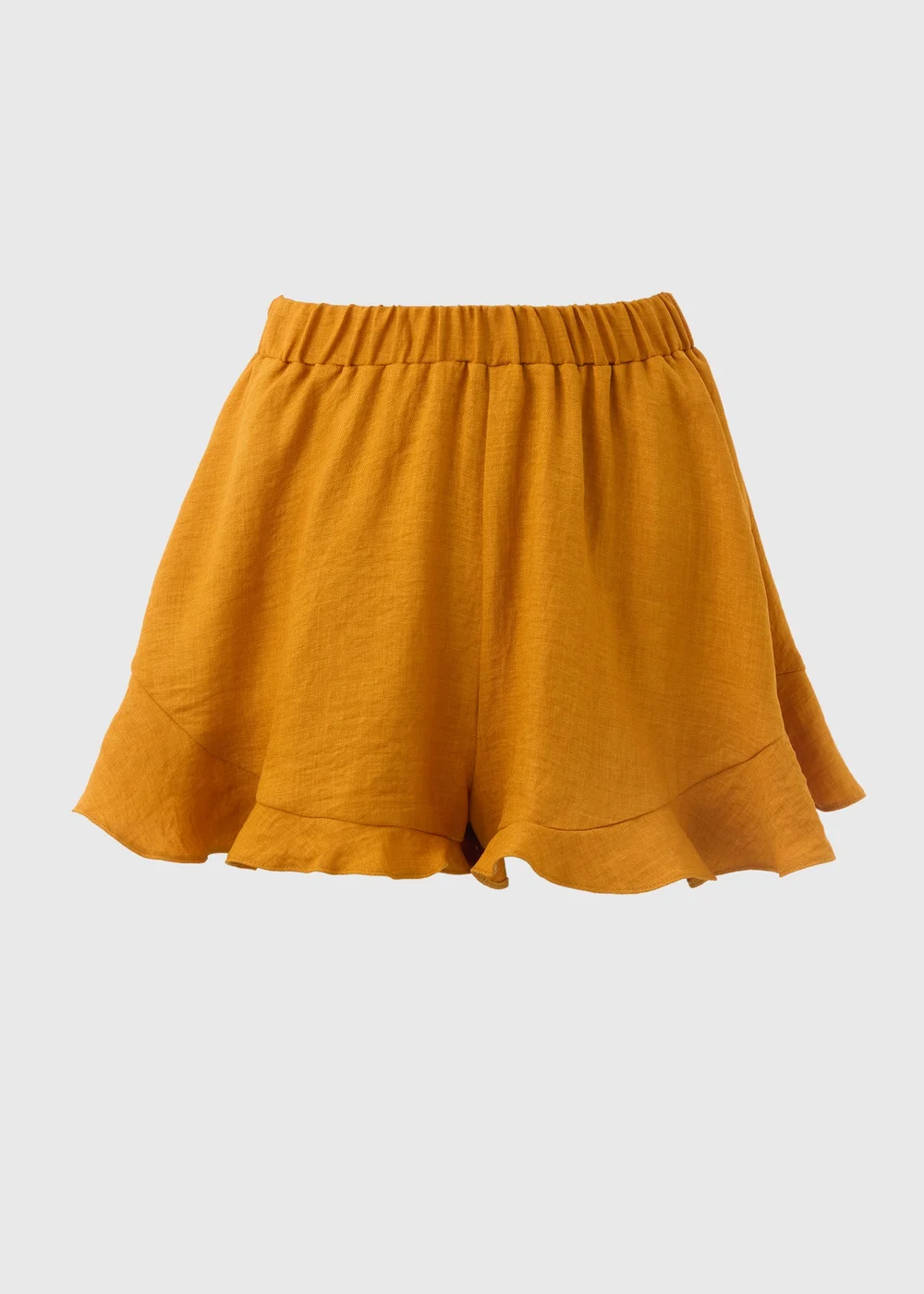 Yellow Frill Hem Shorts - 8 Image 5