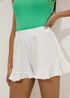 White Frill Hem Shorts - 8 Image 3