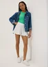 White Frill Hem Shorts - 8 Image 4