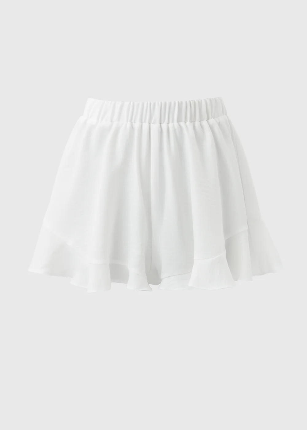 White Frill Hem Shorts - 8 Image 5