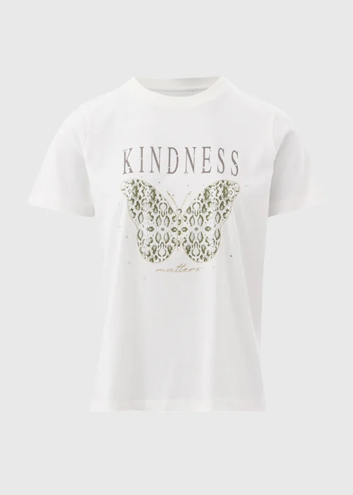 Cream Butterfly Graphic T-Shirt - 8 Image 5
