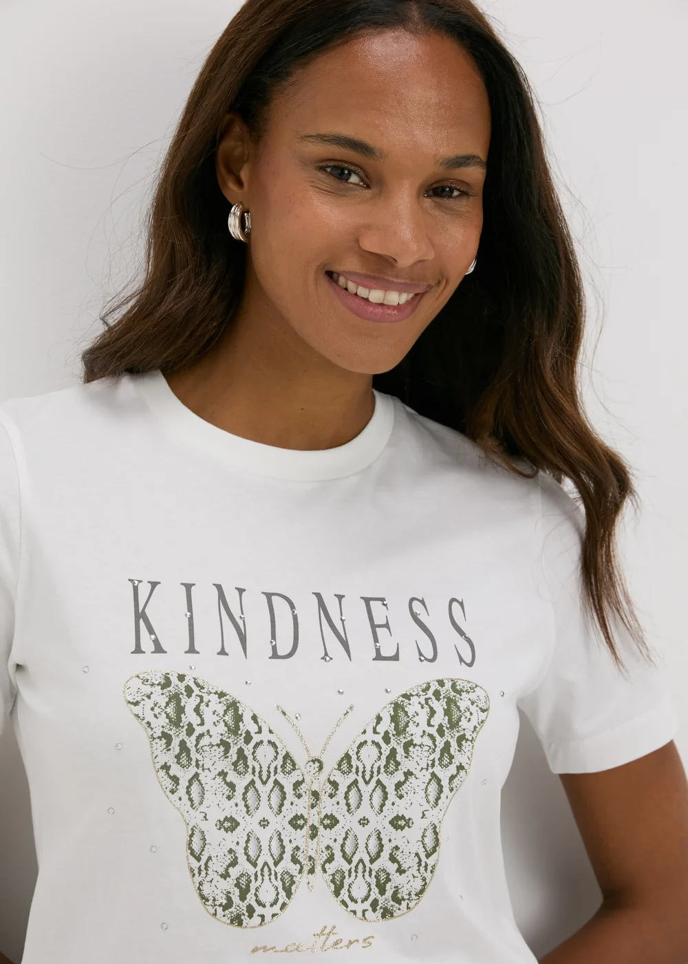 Cream Butterfly Graphic T-Shirt - 8 Image 3
