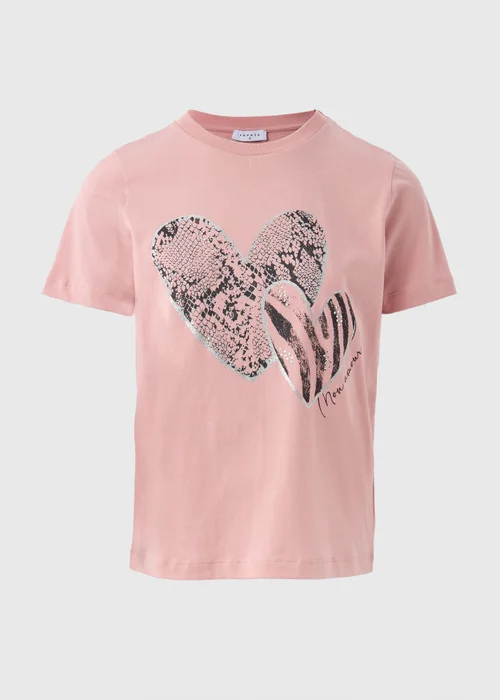 Pink Heart Graphic T-Shirt - Size 8 Image 5