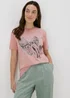 Pink Heart Graphic T-Shirt - Size 8 Image 1