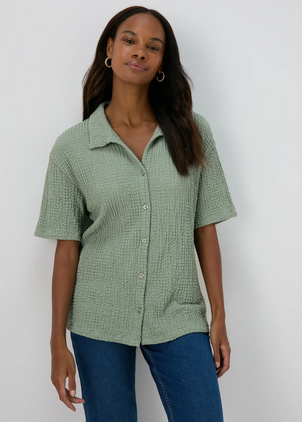 Green Textured Shirt - S Image 3