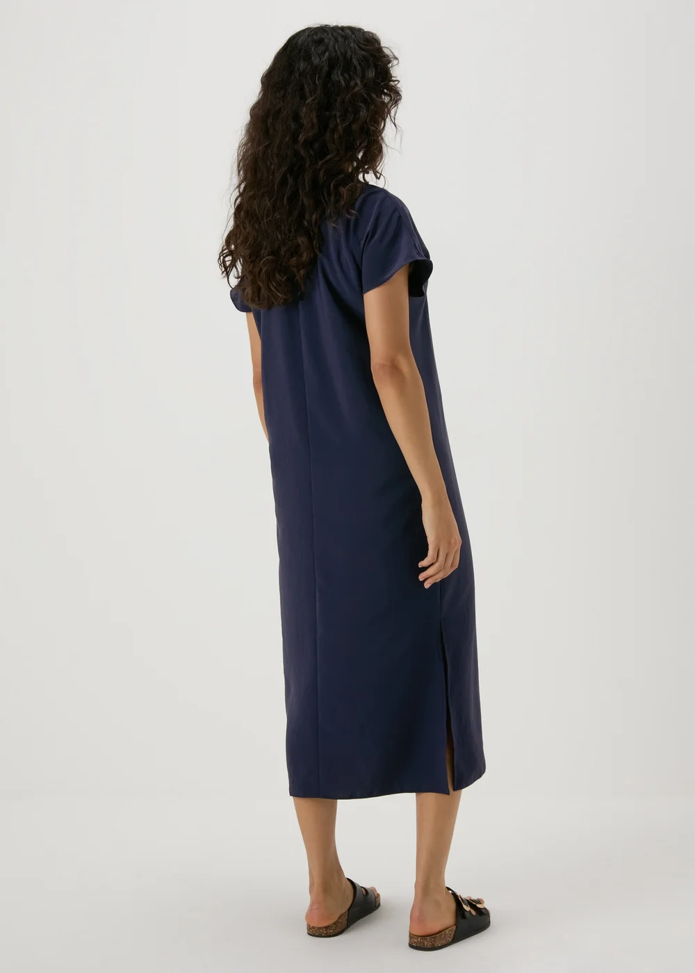Navy V-Neck Kaftan Dress - 8 Image 2