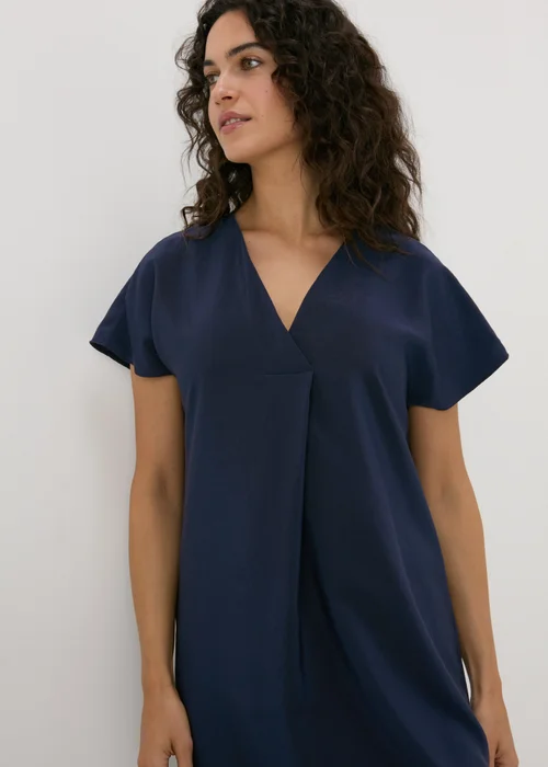 Navy V-Neck Kaftan Dress - 8 Image 3
