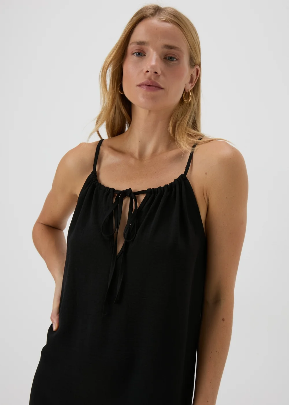 Black Neck Tie Shift Dress - 8 Image 3