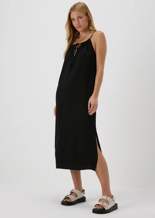 Black Neck Tie Shift Dress - 8 Image 4