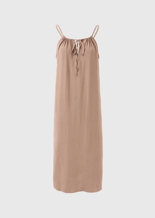 Brown Neck Tie Shift Dress - 8 Image 5