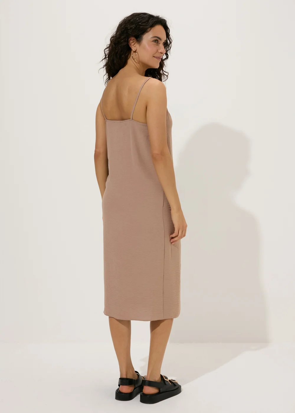 Brown Neck Tie Shift Dress - 8 Image 2