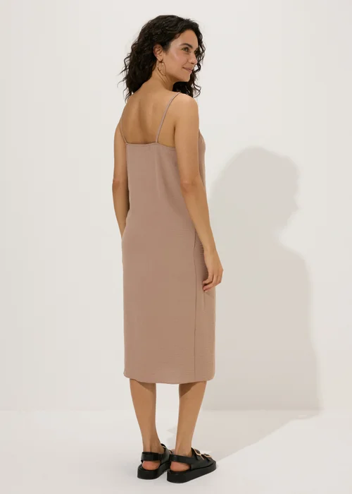 Brown Neck Tie Shift Dress - 8 Image 2
