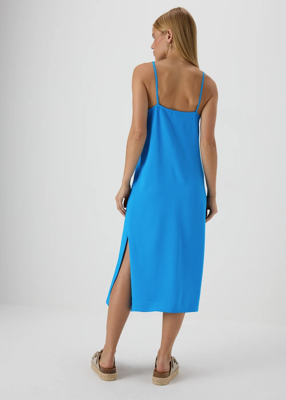 Blue Neck Tie Shift Dress - 8 Image 2