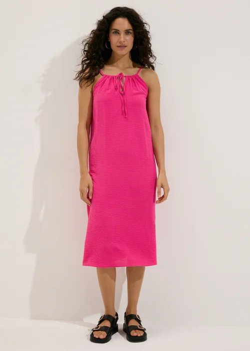 Pink Neck Tie Shift Dress - 8 Image 1