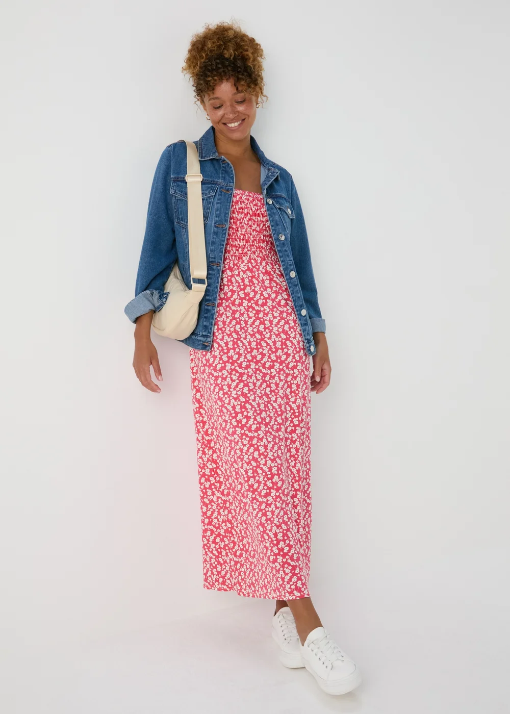 Pink Floral Cami Maxi Dress - 8 Image 4