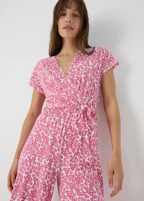 Pink Jersey Wrap Jumpsuit - 8 Image 1