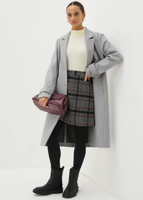 Burgundy Check A-Line Skirt - 8 Image 3