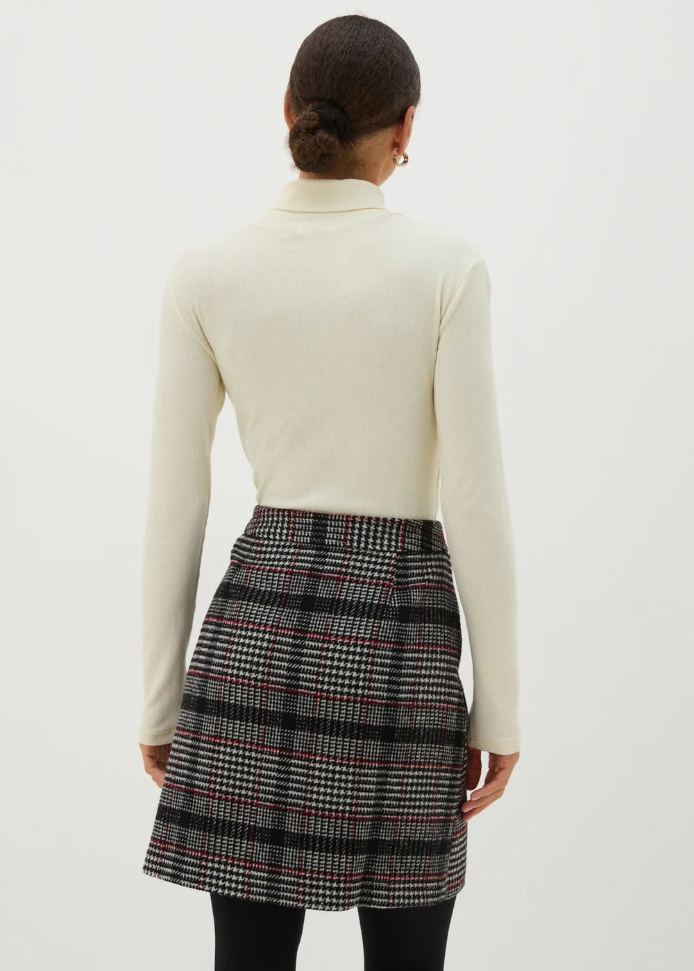 Burgundy Check A-Line Skirt - 8 Image 2