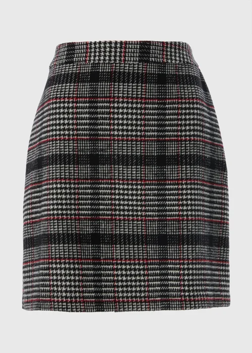 Burgundy Check A-Line Skirt - 8 Image 4