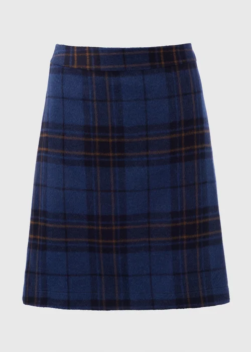 Navy Check A Line Skirt - 8 Image 4