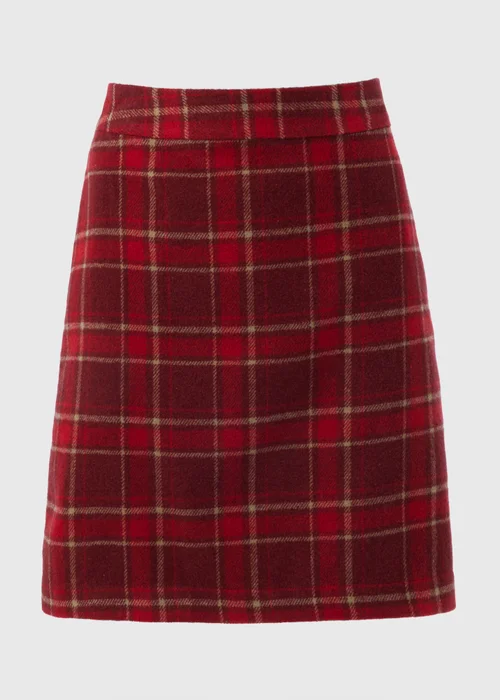 Red Check A Line Skirt - 8 Image 4