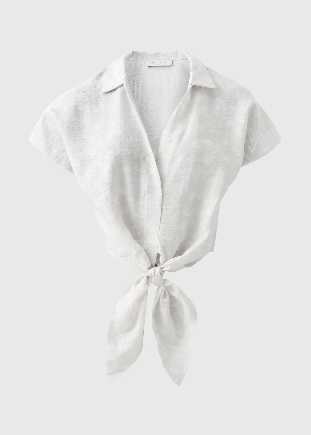 Grey Tie Waist Shirt - 8 Image 4