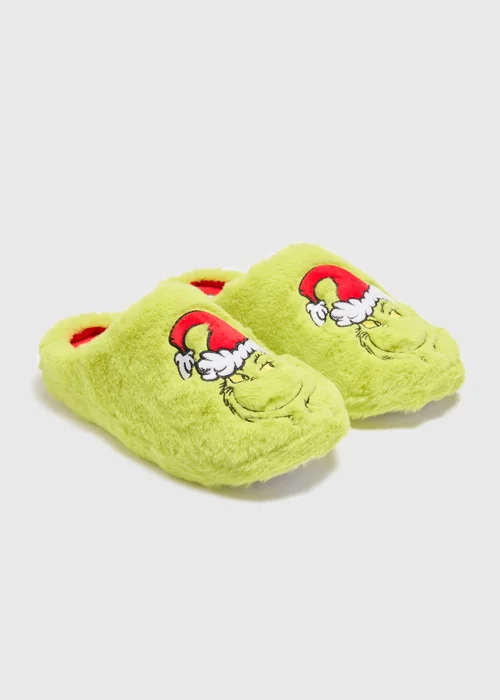 Green Grinch Mule Slippers - 7-8 Image 1