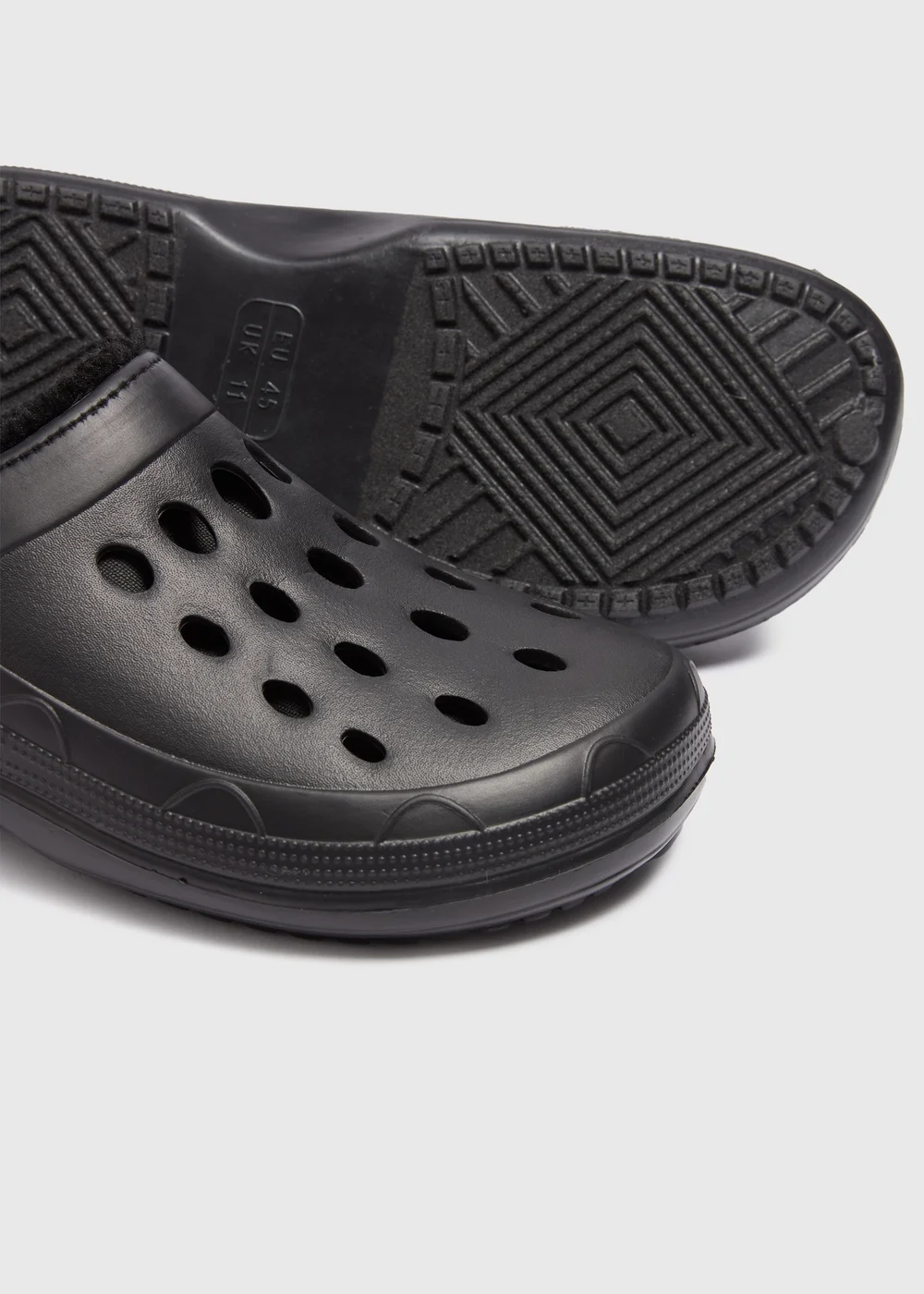 Black Fleece Lined Clogs - Size 6 Image 2