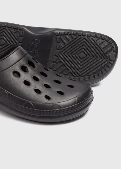 Black Fleece Lined Clogs - Size 6 Image 2