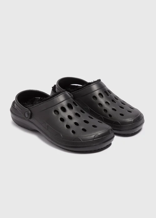 Black Fleece Lined Clogs - Size 6 Image 1