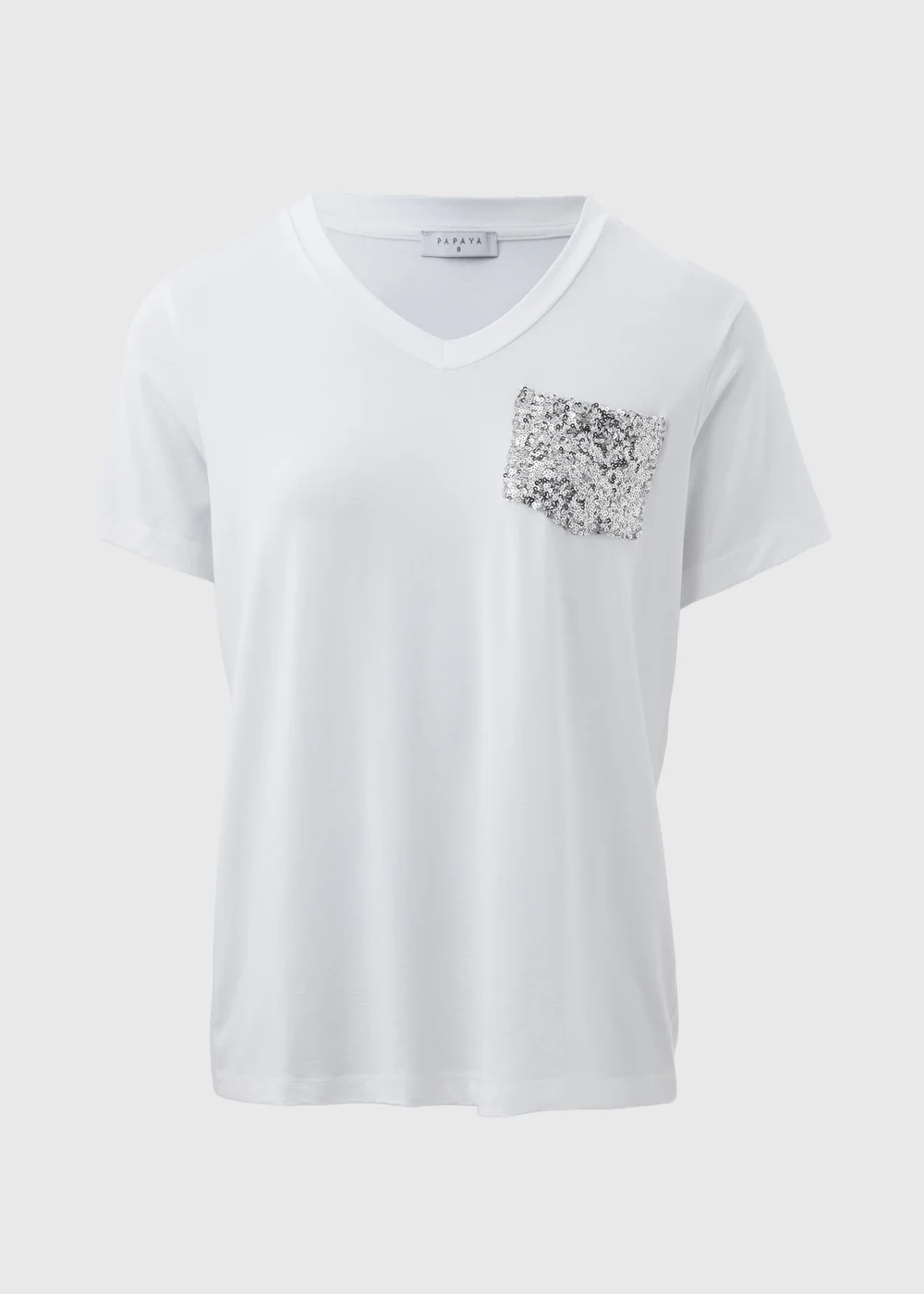 White Sequin Pocket T Shirt - 8 Image 5