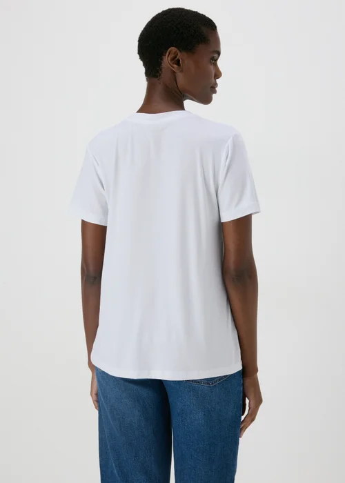 White Sequin Pocket T Shirt - 8 Image 2